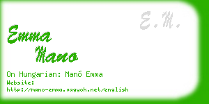 emma mano business card