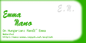 emma mano business card